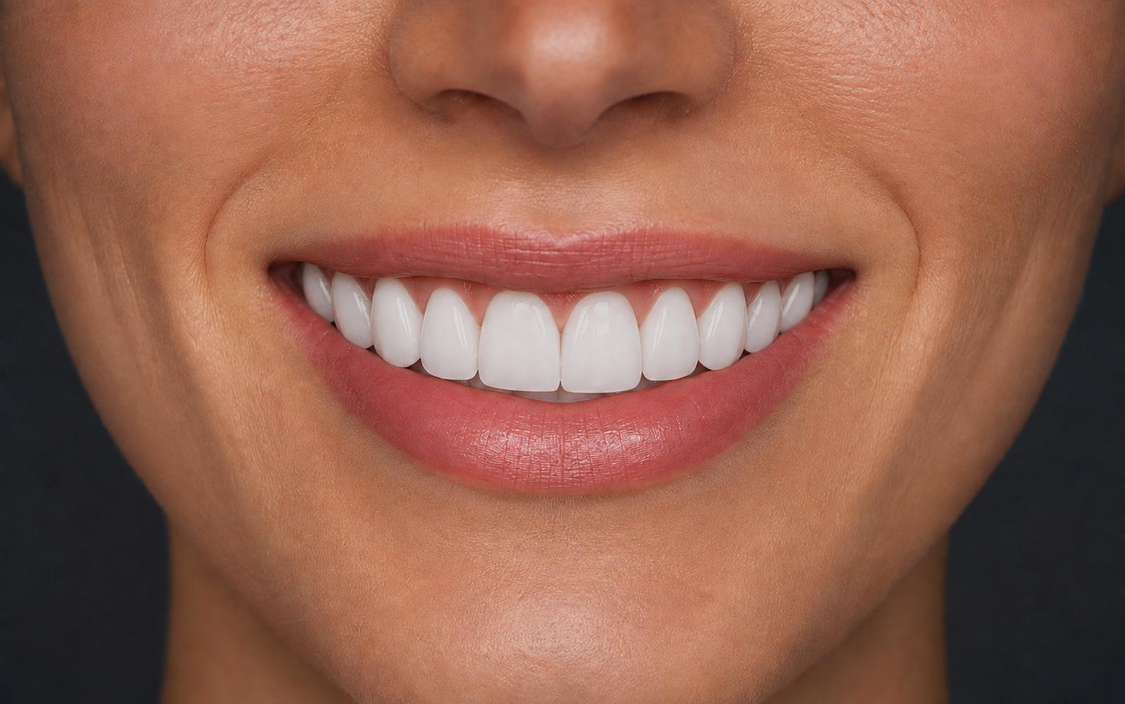 Low translucency · Minimal anatomy female smile visualization