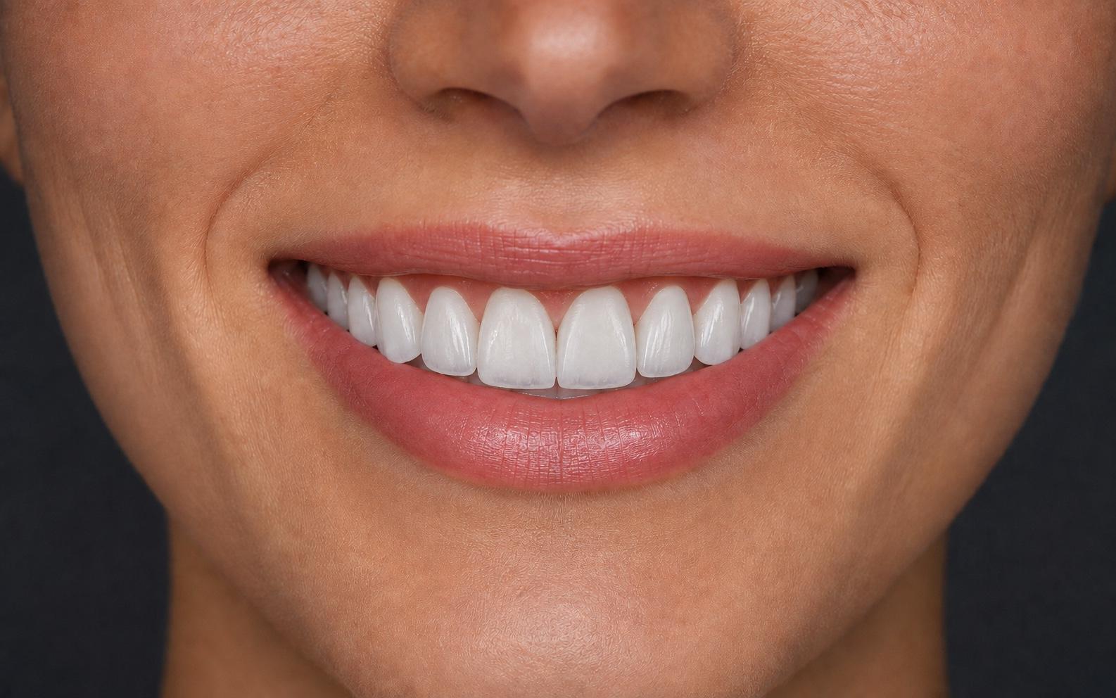 With translucency · Minimal anatomy female smile visualization
